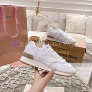 紫鑽🌟誠信商家🌟💜全新Miu Miu x New Balance 574 聯名款 白色毛邊牛仔布 運動鞋 男女同款