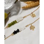 S925 Pure Silver Bracelet Decorated With 2 Types Of Auspicious Stones 2 Styles With A Charm Pendant 