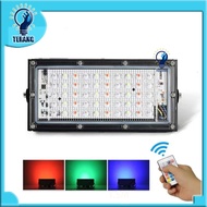 50W 220V RGB LED Spotlight Colorful LED Spotlight with Remote Control 50 Watt Lampu LED Lampu Solar 