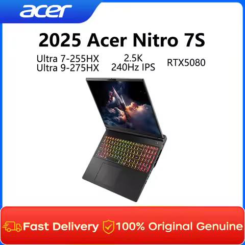 2025 Acer Nitro 7S Gaming Laptop 16 Inch 2.5K 240Hz Screen Netbook Intel Ultra 9-275HX 32GB 1TB RTX5