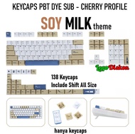 Berkualitas Keycaps PBT Dye Sub CHERRY Profile - Soy Milk Theme