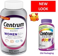 Centrum Silver Multivitamin for Women 50 Plus, 100 tablets or 200 tablets Multivitamin/Multimineral Supplement with Vitamin D3, B Vitamins, Calcium and Antioxidants