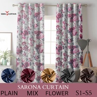 Langsir Sorona (Ring) Ready Made Curtain / Langsir Bercorak Bunga / Langsir Rumah / Langsir Sliding 