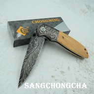 Sangchongcha CHONGMING Knife รุ่นCM77 Folding knife Outdoor knife Camping Knife พิมพ์ลวดลายสวยงามมาก