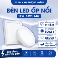 Square - round ceiling light with capacity 12W 18W 24W - White light ceiling light led light bulb le