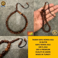 TASBIH 33 KAYU BUAH KOKKA KOKA 33 BUTIR BIJI 8 MM ASLI ORIGINAL WOOD MADE IN TURKEY TURKI MESIR TENG