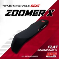 ZOOMER X เบาะปาด AKS made in thailand เบาะมอเตอร์ไซค์ ผลิตจากผ้าเรดเดอร์ หนังด้าน ด้ายแดง