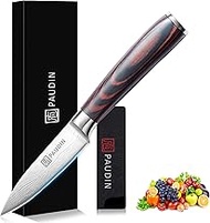 PAUDIN Paring Knife, 3.5 Inch Fruit Knife, High Carbon 5Cr15Mov Stainless Steel Forged Paring Knife,