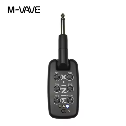 M-VAVE MINI-X Headphone Amplifier Guitar Bass Effects Mini Rechargeable Amp Built-in 9 Different Amp