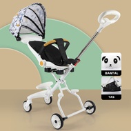 Kereta Bayi Umur 0 6 Bulan Famili Dorong Lipat Baby Stroller Roda 4 2 Arah Traveling Multifungsi Ker