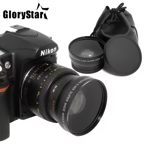 Glory Star 52MM 0.45x Wide Angle Lens + Macro Lens for Nikon DSLR Cameras with 52mm UV Lens Filter T