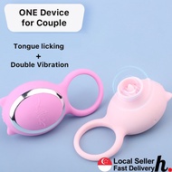 Cock Ring Vibrator with Licking Tongue for Couple Sex Toys Singapore