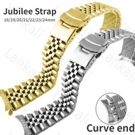 18/19/20/21/22/23/24mm 316L Solid Stainless Steel Watch Band Curved End Jubilee Strap for Seiko SKX007 SKX009 Diver Metal Arc Bracelet