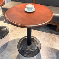 Milk Small Cake Shop Retro Western Restaurant Solid Wood Tea Shop Table Bed Bar Folk Round Table Din