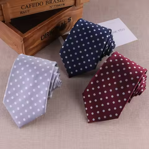 8cm Width Classic Dots Ties For Men Handmade Casual Blue Yellow Polka Dot Tie Formal Fashion Red Nec