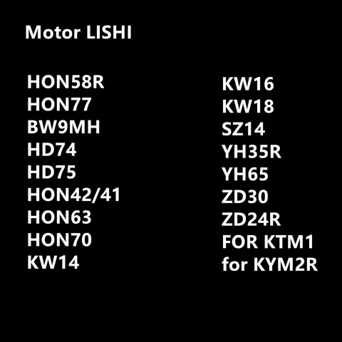 Motor LISHI HON58R HON77 BW9MH HD74 HD75 HON42/41 HON63 HON70 KW14 KW16 KW18 SZ14 YH35R YH65 ZD30 ZD