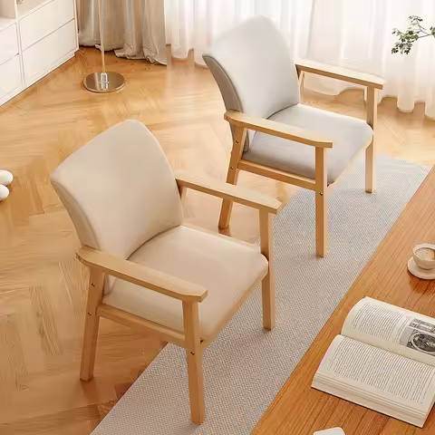 Wooden chair Computer chair Comfortable sedentary home back chair Office reception chair Learning to