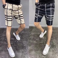 [Preferred Goods] Summer Boys Quick-Drying Slim-Fit Five-Point Pants Social Spirit Guy Printed Plaid