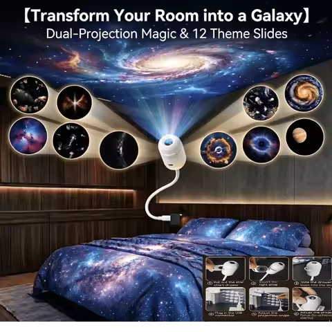 2-in-1 Galaxy Projector Night Light With Slides Starry Night Light Dual Mode USB Starry Atmosphere L