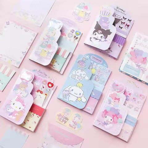 Kawaii Sanrio Melody Cinnamoroll Envelope Set Kawaii Kitty Festival Message Greeting Card Memo Pad S