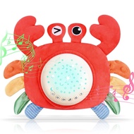 Stuffed Animal Crab Toy - Musical Plush Toy with Projection Light Up Infant Toys -Soft Learning Toy 