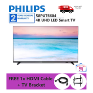 Philips 4K UHD LED Smart TV (58'') 58PUT6604/68 [Free Shipping/TV Bracket/HDMI Cable]