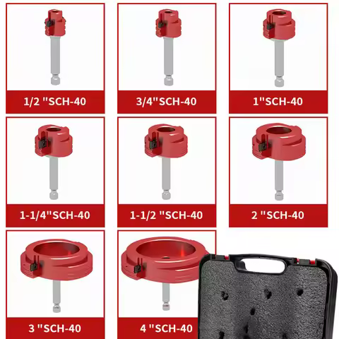 8Pcs PVC Pipe Reamer, for SCH40, 1/2 inch, 3/4 inch, 1 inch, 1-1/4inch, 1-1/2inch, 2inch, 2-1/2inch,