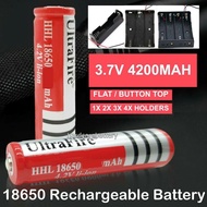 18650 3.7V 4200mAh Rechargeable Li-Ion Battery Ultrafire Lithium Ion Battery Holder 1x 2x 3x 4x Flashlight fan