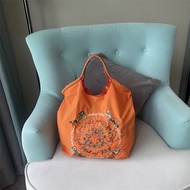 Celebrity Style Ball Chain Japanese Carriage Embroidery Eco-Friendly Shopping Nylon Bag Portable Sho