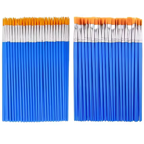 100pcs Nylon Paintbrush, Graffiti Coloring Paint Brush, Line Drawing Pen, Art Painting Brush, Art Br