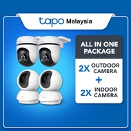 【Tapo CCTV Bundle】4 Cameras (2 Indoor C200 + 2 Outdoor C500) 1080P Smart Home Security AI Detection