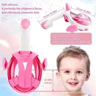 Kids' Full Face Snorkeling, 180-Degree Panoramic Snorkeling Set, Cartoon Cute Design, Suitable Boys 