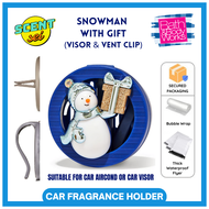 Snowman With Gift Bath & Body Works BBW Car Fragrance Refill Holder 100% Authentic