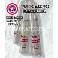 U[1pack 50pcs] ECO STAR CUP TEN TEN 18oz 22oz Flat Premium RegularBENING ISO Plastic Coffee CUP Hala