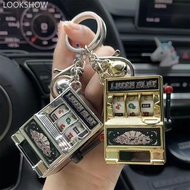 LOOKSHOW Lucky Jackpot Mini Fun Birthday Keychain Coin Operated Games Machine Kids Gift H7S4