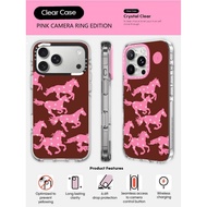 CASECASE X Wild Horses Case PINK CAMERA RING EDITION Impact Clear Magnetic suction Case for iPhone 1