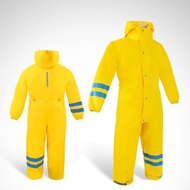 TDN台灣無毒材質兒童連身雨衣玩雪衣玩沙衣(畫畫衣超輕雨衣)