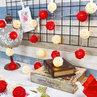 創意燈飾 籐球燈串 插座款 艷紅聖誕 長度3M LED氣氛燈 聖誕節