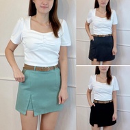 （JANUARY BRAND）SMLXL2XL Women's High Waist Short Skirt Roman Stretch Front And Back Skorts Skirt女装高腰