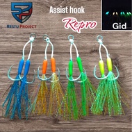 Assist HOOK twins RePro double HOOK iseama metal jig hook jig hook assist
