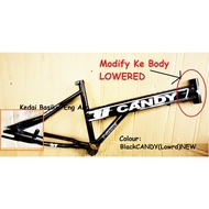 Body Petak dengan sticker CANDY untuk basikal lajak size 20" boleh pasang disc brake lowered dan biasa