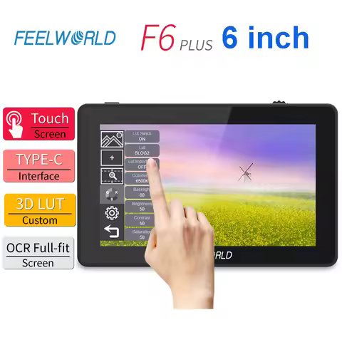 FEELWORLD F6 PLUS V2 6 Inch on Camera Field Monitor 3D LUT Touch Screen 4K IPS FHD 1920x1080 Video F