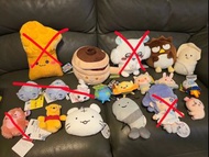 Plushiel Planet 香港小食系列公仔：煲仔飯 & 太空系列：火箭 & 地球 &太空人 & 月球 & 飛船、Sanrio XO 酷企鵝、生蠔bb、小白虎與黑虎蝦 Toraebistore 證