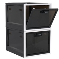 2 Pack Medicine Lock Box, Large Capacity Premium Material Lockable Storage Bin Organizer Box with Co