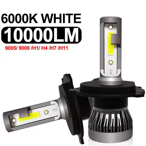 2pcs LED Headlight Bulbs 9005 HB3 9006 H1 H4 H7 H11 High & Low Beam 6000K White 12-24V Plug-N-Play w