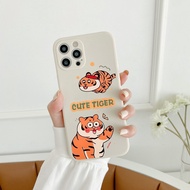 Super cute fat tiger square edge iphone case for iphone 6/6s to iphone 13promax-e155