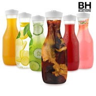 【BH】Water Pitcher 1.5L Water Bottle with Flip Cap Transparent Juice Container Round Square Base Milk