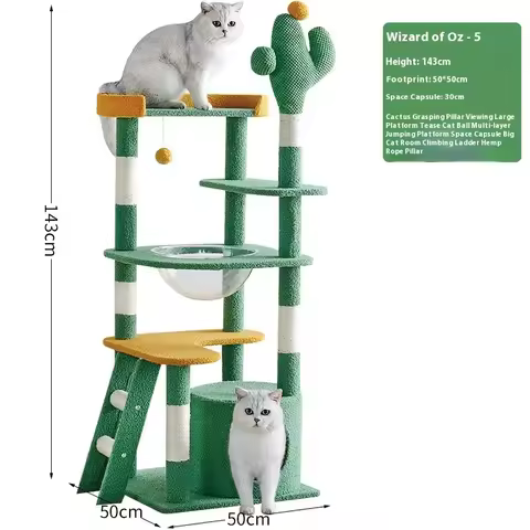New cactus style cat climbing frame, multi-layer cat tree, large cat villa, cat toys, cat jumping pl