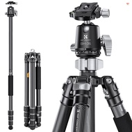 K&amp;F CONCEPT Carbon Fiber Camera Tripod Stand Monopod with Flexible Ballhead 172cm/67.7in Max. Height 16kg Load Capacity Low Angle Photography Travel Tripod with Carrying Bag for DS