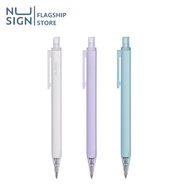 Nusign ปากกาเจลแบบกด ปากกาดำ ปากกาหมึกเจล ปากกา สีพาสเทล หมึกดำ เปลี่ยนไส้ได้ เขียนลื่น ไม่สะดุด เครื่องเขียน Gel Pen